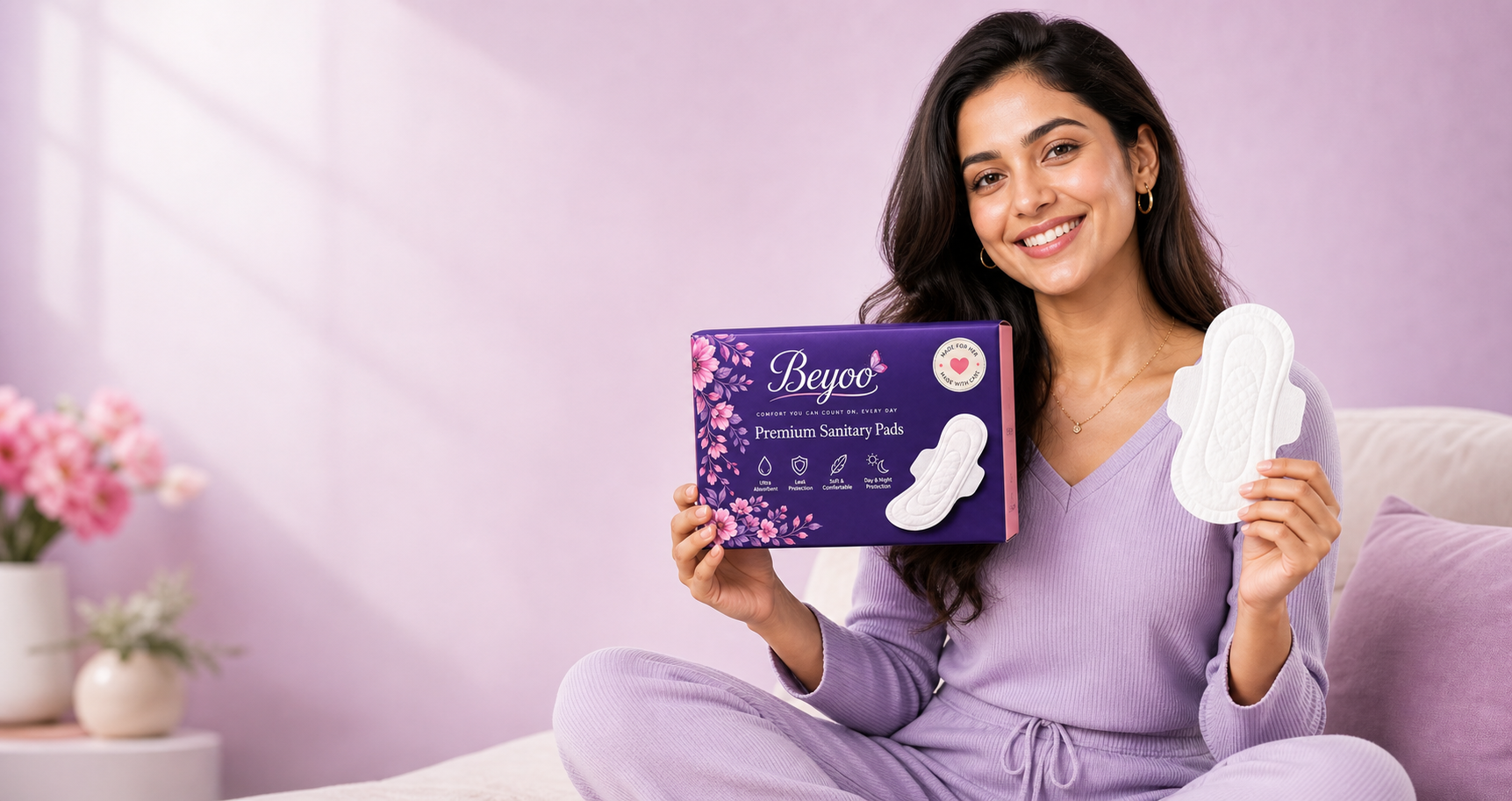 BeYoo comfort promise woman with pack