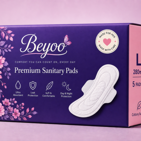 BeYoo Premium Sanitary Pads L - 5 Pads Pack