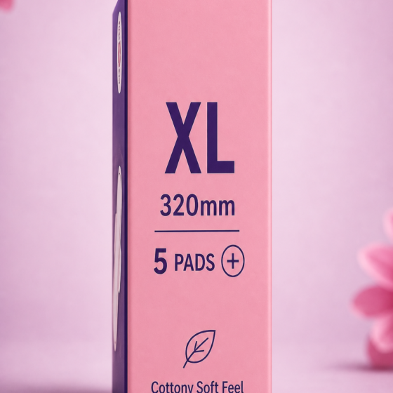 BeYoo Premium Sanitary Pads XL - 5 Pads Pack side panel