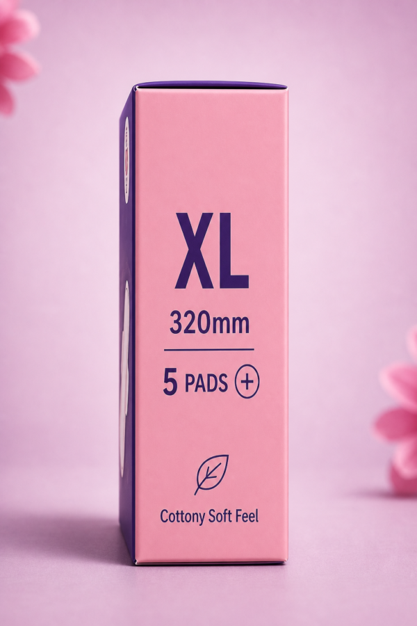 BeYoo Premium Sanitary Pads XL - 5 Pads Pack side panel